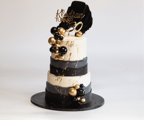 2 Tier Black Cake