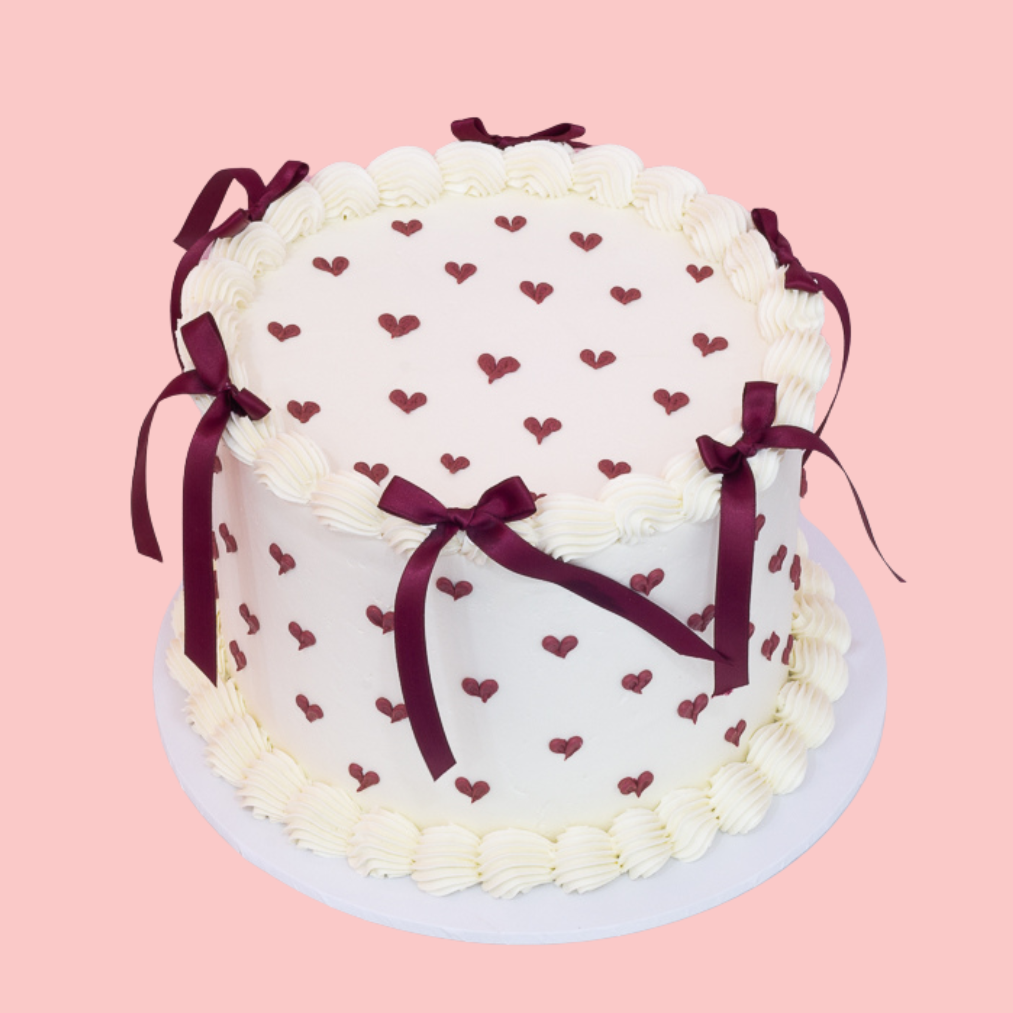 Heart piped birthday cake