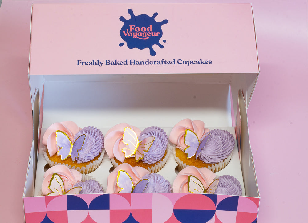 6 Butterfly theme cupcakes