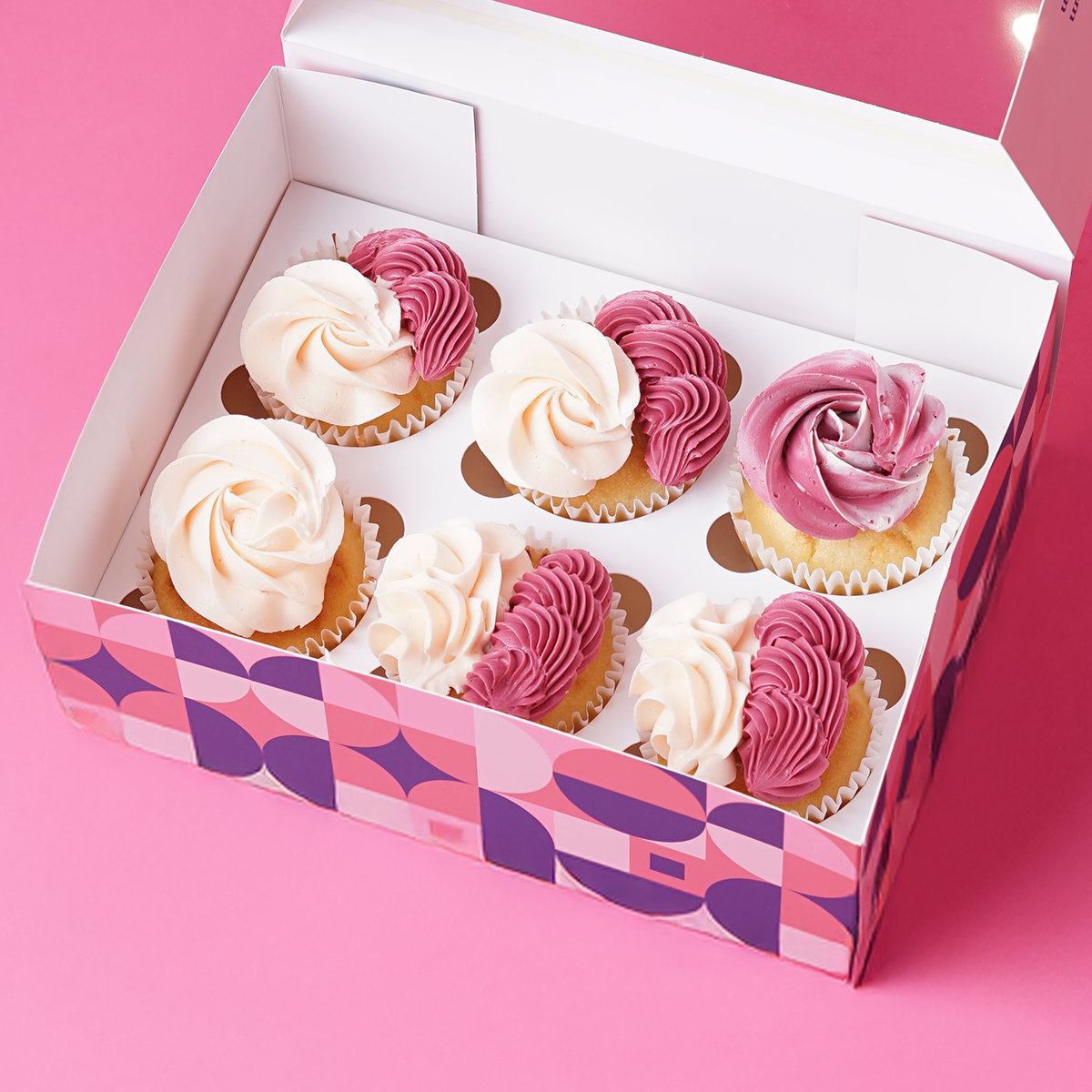 6 Multi Piped Cupcakes