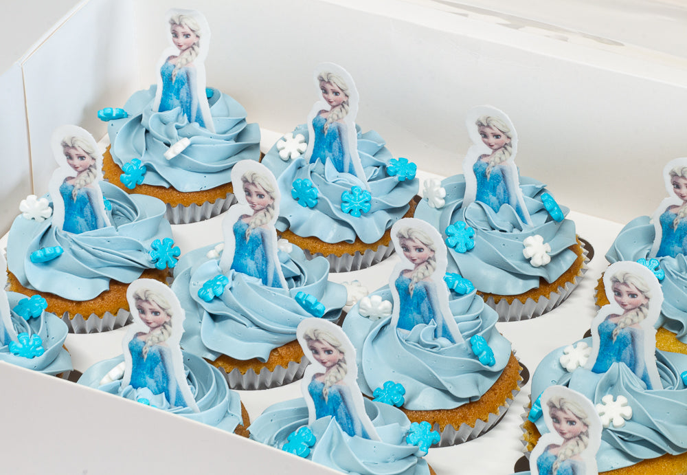 6 Elsa theme cupcakes