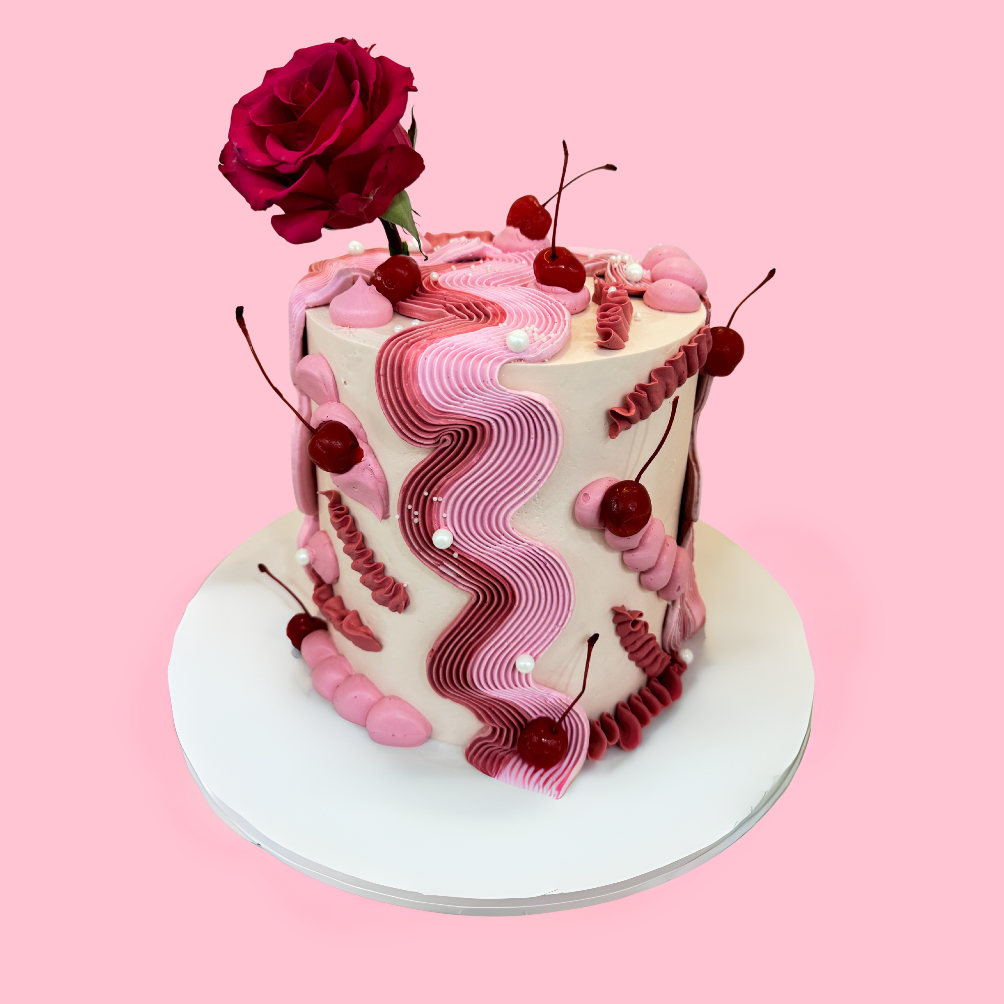 Pink Vintage Cherry Cake