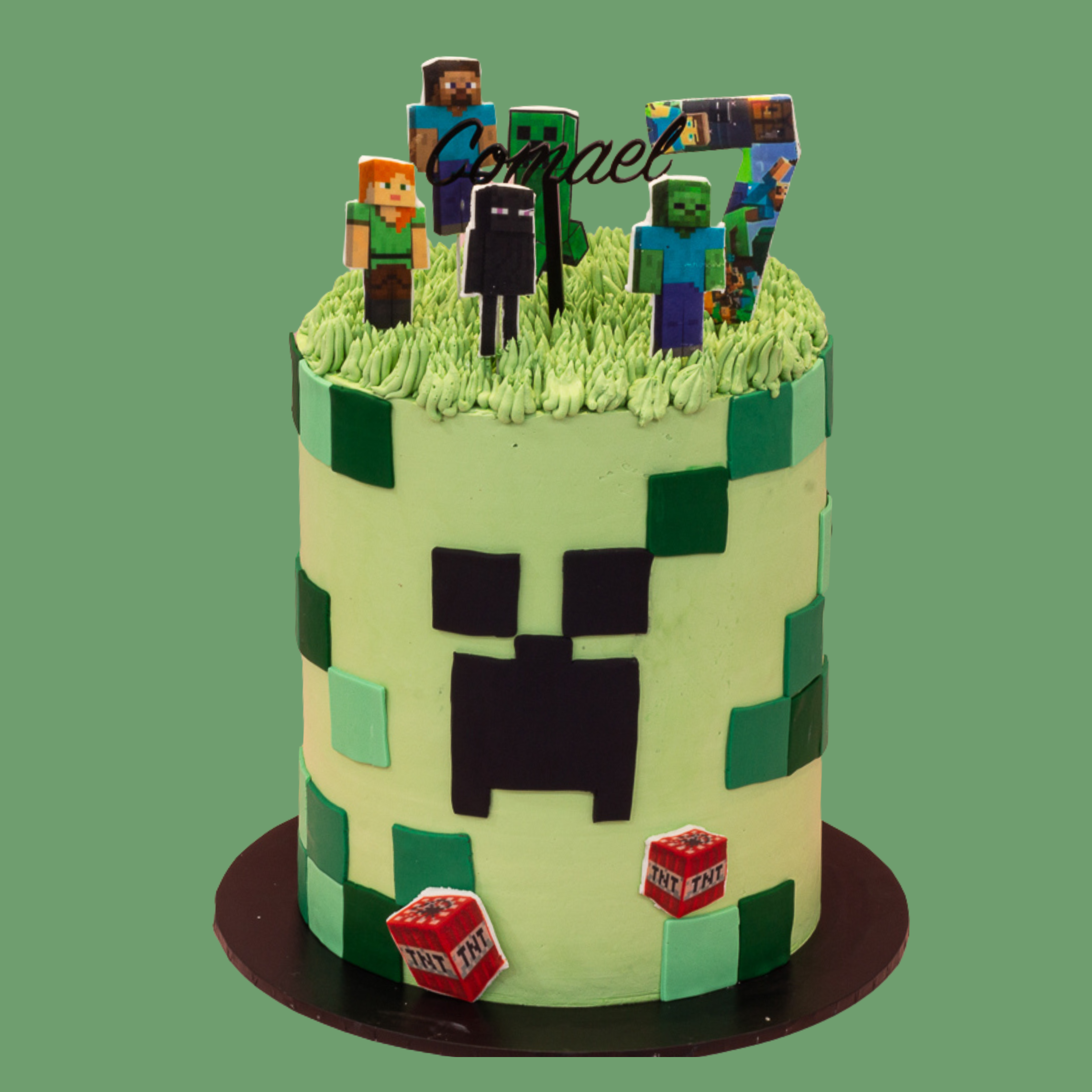 Minecraft theme cake
