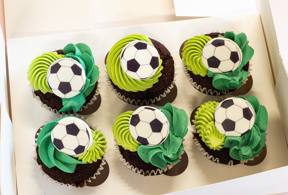 6 Football theme cupcakes
