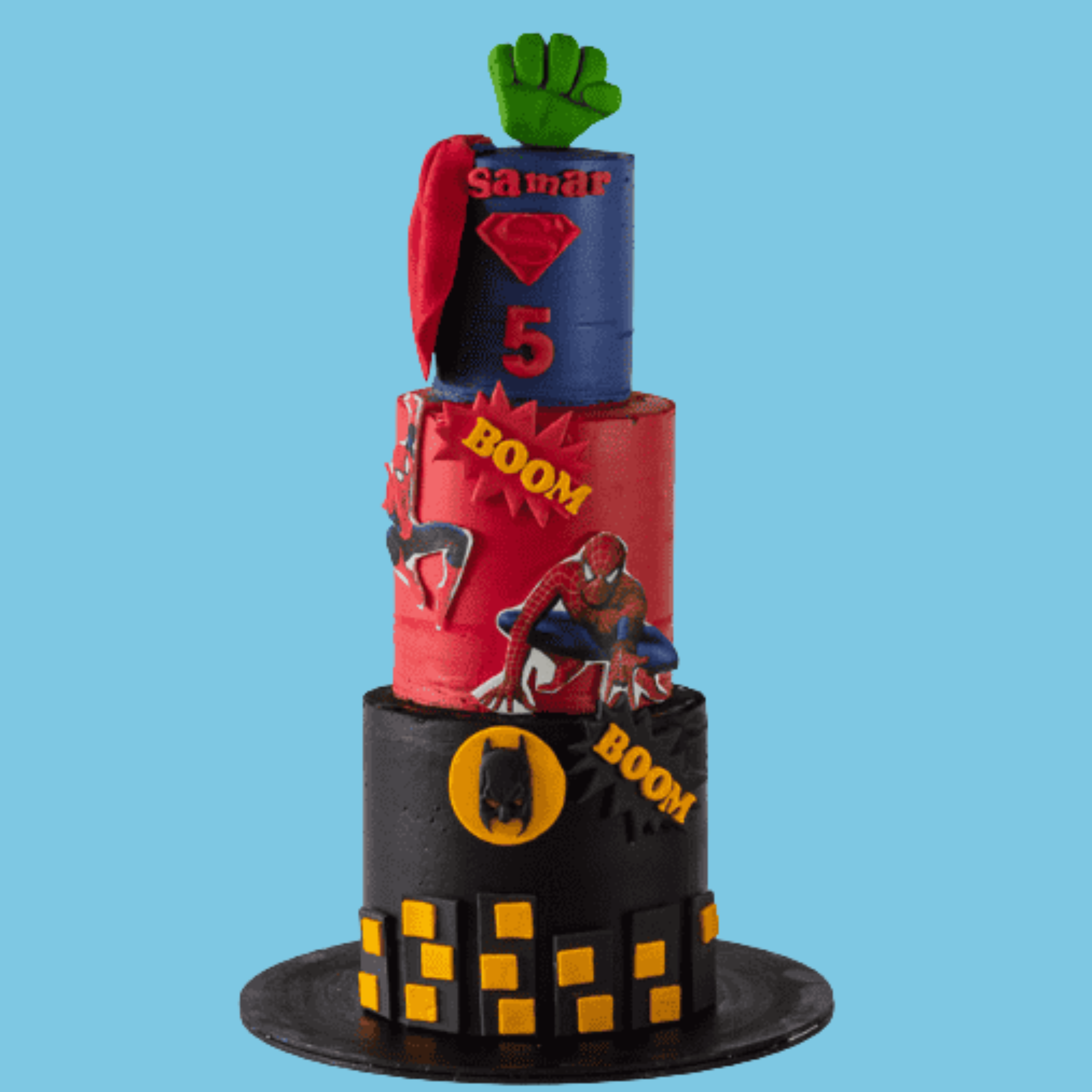 Super Hero 3 tier Cake