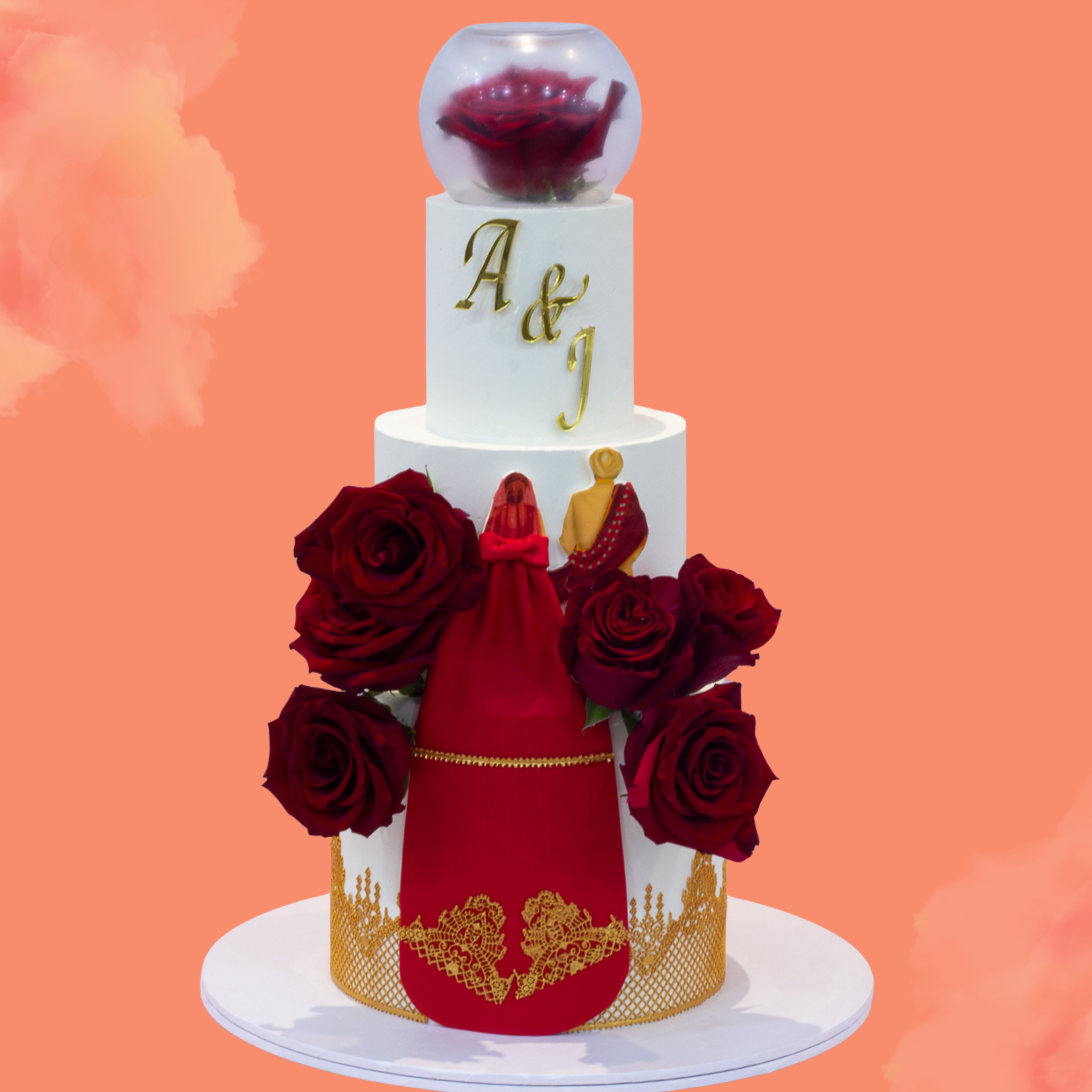 Indian Bride and Groom Wedding cake