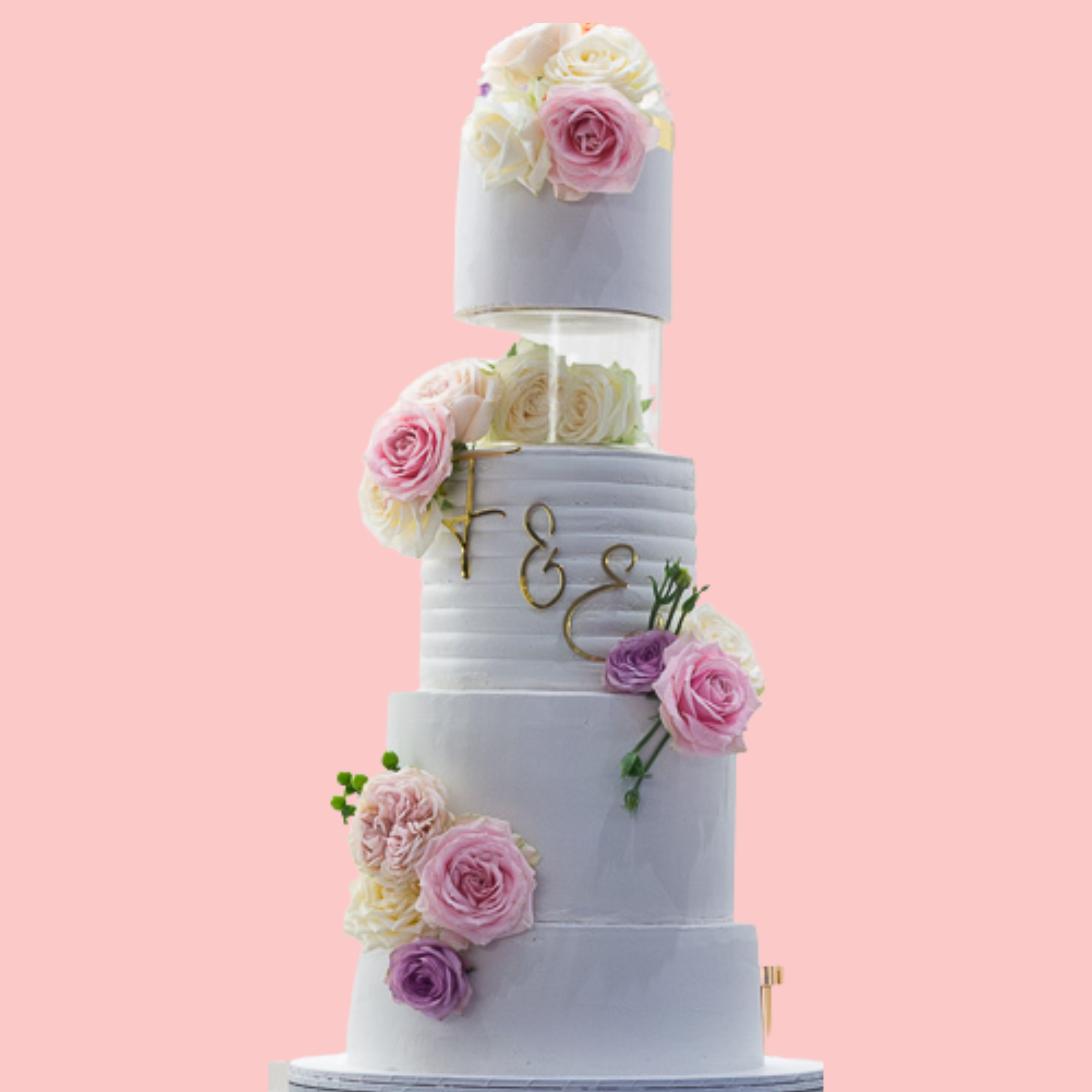 4 Tier Glass Wedding Cake